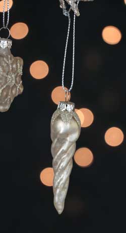 Small Glass Icicle Ornament