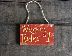 Wagon Rides Wooden Sign