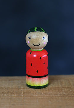Watermelon Peg Doll (or Ornament)