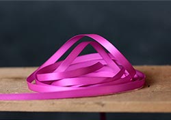 Fuschia Pink Single Faced Poly Satin Ribbon, 1/4 inch