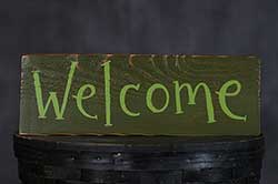 Welcome Reclaimed Wood Sign - Greens