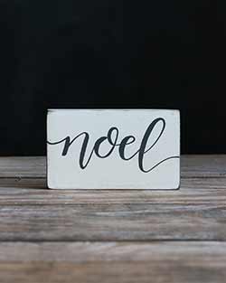 Noel Wood Sign - Distressed White