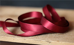 Burgundy Double Faced Poly Satin Ribbon, 1/2 inch