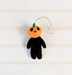 Mr. Pumpkin Head Wool Felt Ornament